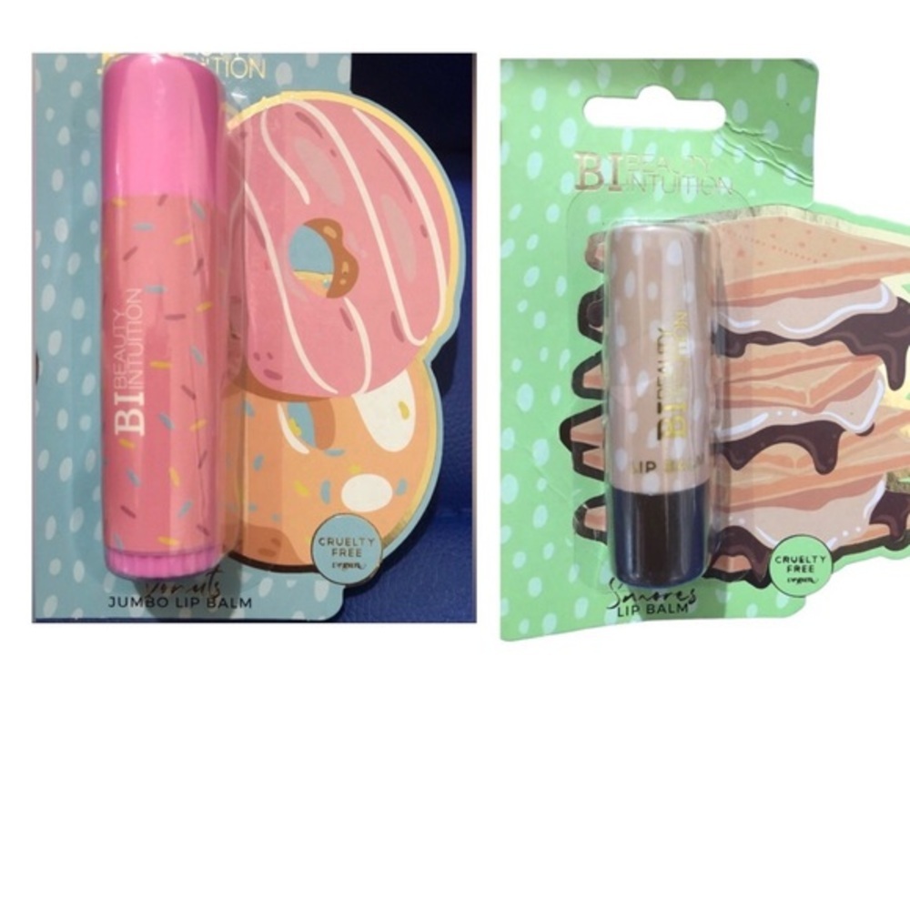 2 Jumbo cruelty free moisturizing vegan Smores & Donuts scented flavor‎ lipbalms